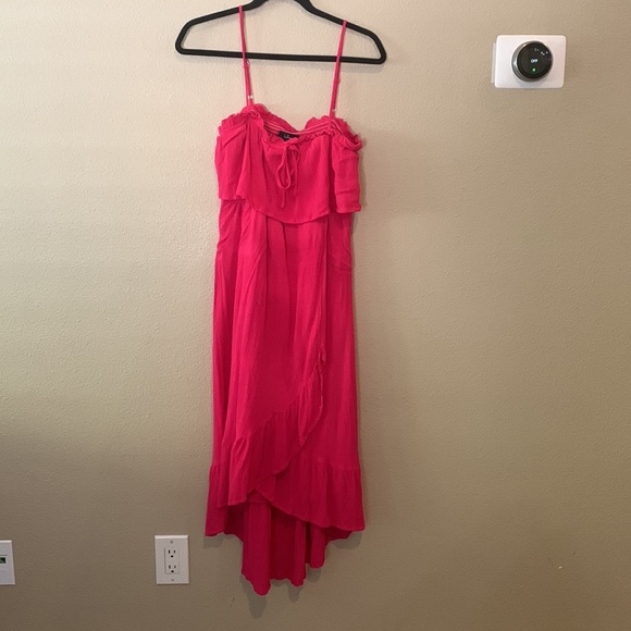 Lulus Sincerely Yours Magenta Ruffled Midi Dress - Picture 4 of 9